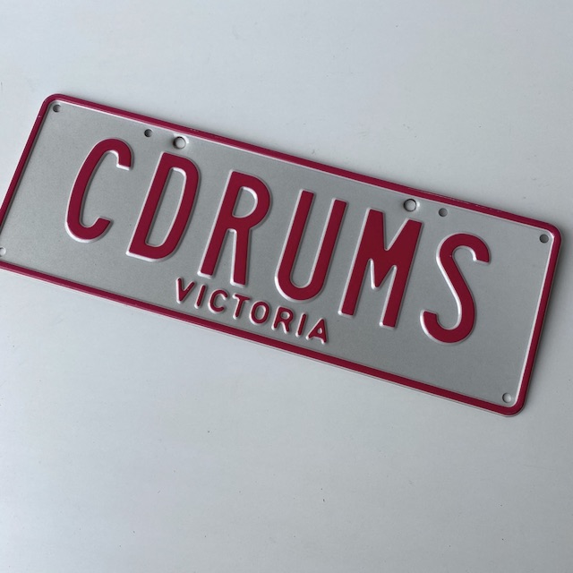 NUMBER PLATE, Victorian White Pink CDRUMS